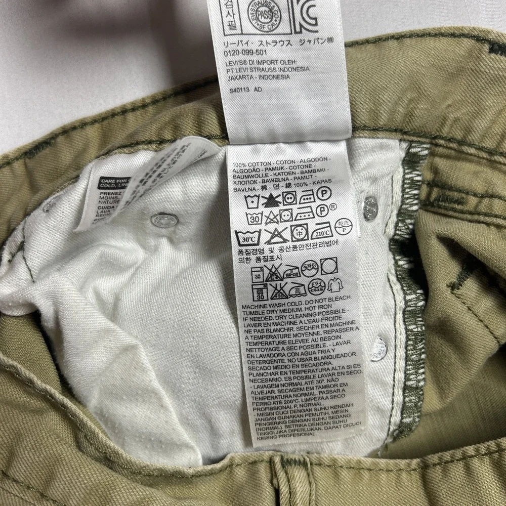 Levis 505 Regular Fit Pants Mens 32x32 Khaki Tan Straight Leg Canvas 100% Cotton